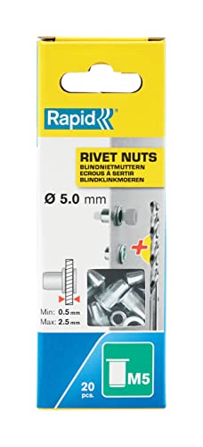 Algopix Similar Product 20 - RAPID 5000672 Rivet Nuts, Ø5 mm, Silver