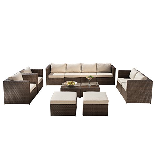 Algopix Similar Product 9 - Supernova 12pc Outdoor Rattan Wicker