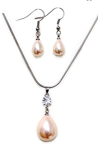 Algopix Similar Product 13 - Linpeng Pearl Necklace Earrings Gift
