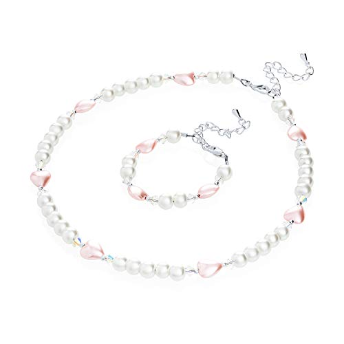 Algopix Similar Product 19 - Elegant White Simulated Pearl Pink