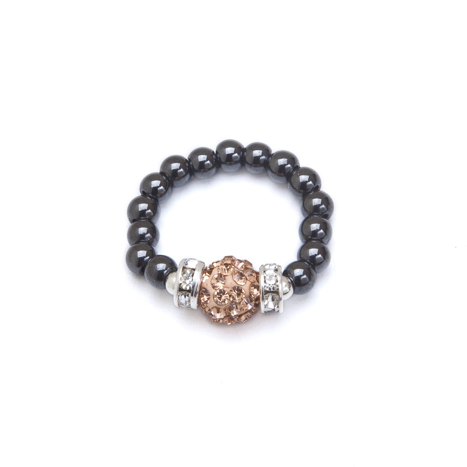 Algopix Similar Product 6 - Gold Crystal Magnetic Hematite Ring