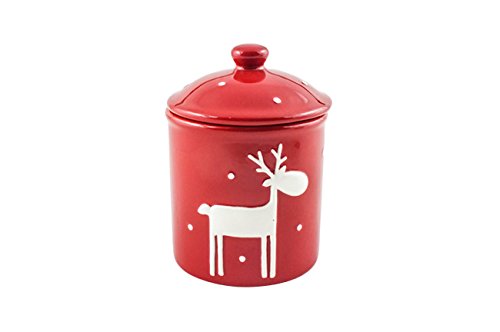 Algopix Similar Product 7 - Thompson Ferrier Red Jar Reindeer