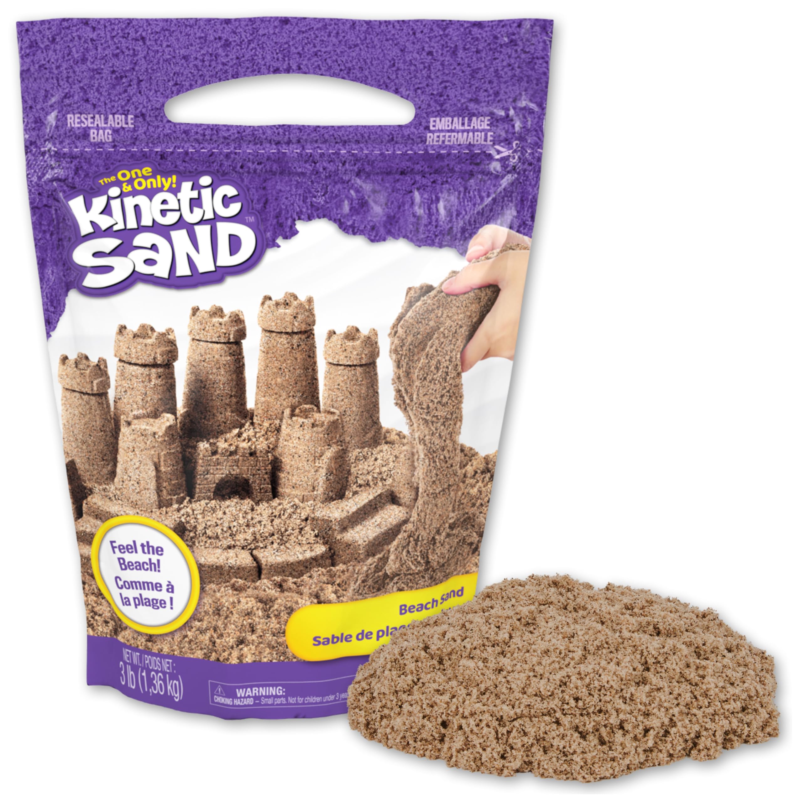 Algopix Similar Product 1 - Kinetic Sand 3lbs Beach Play Sand