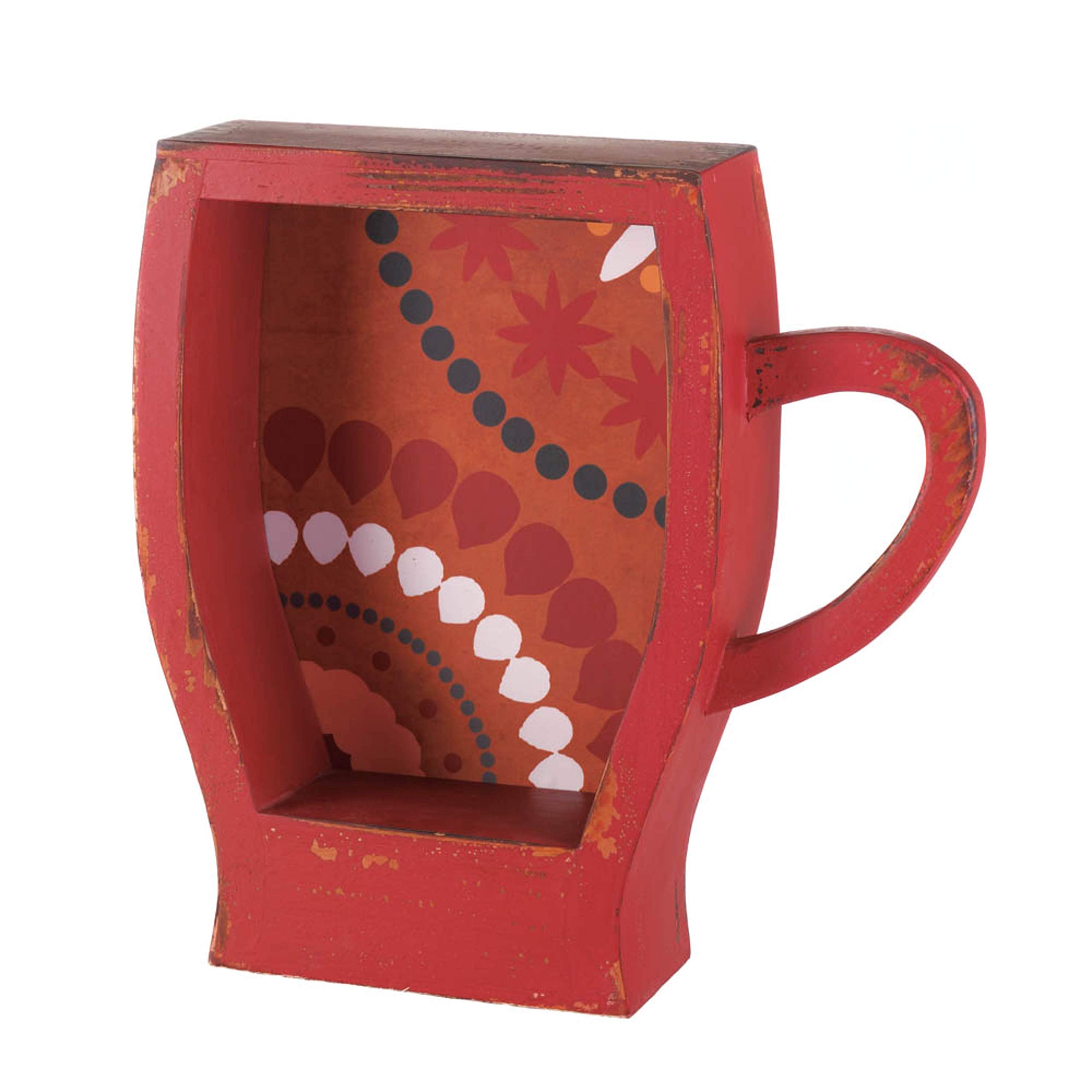 Algopix Similar Product 4 - Red Coffee Cup Shelf 17.5x4.75x17.25"