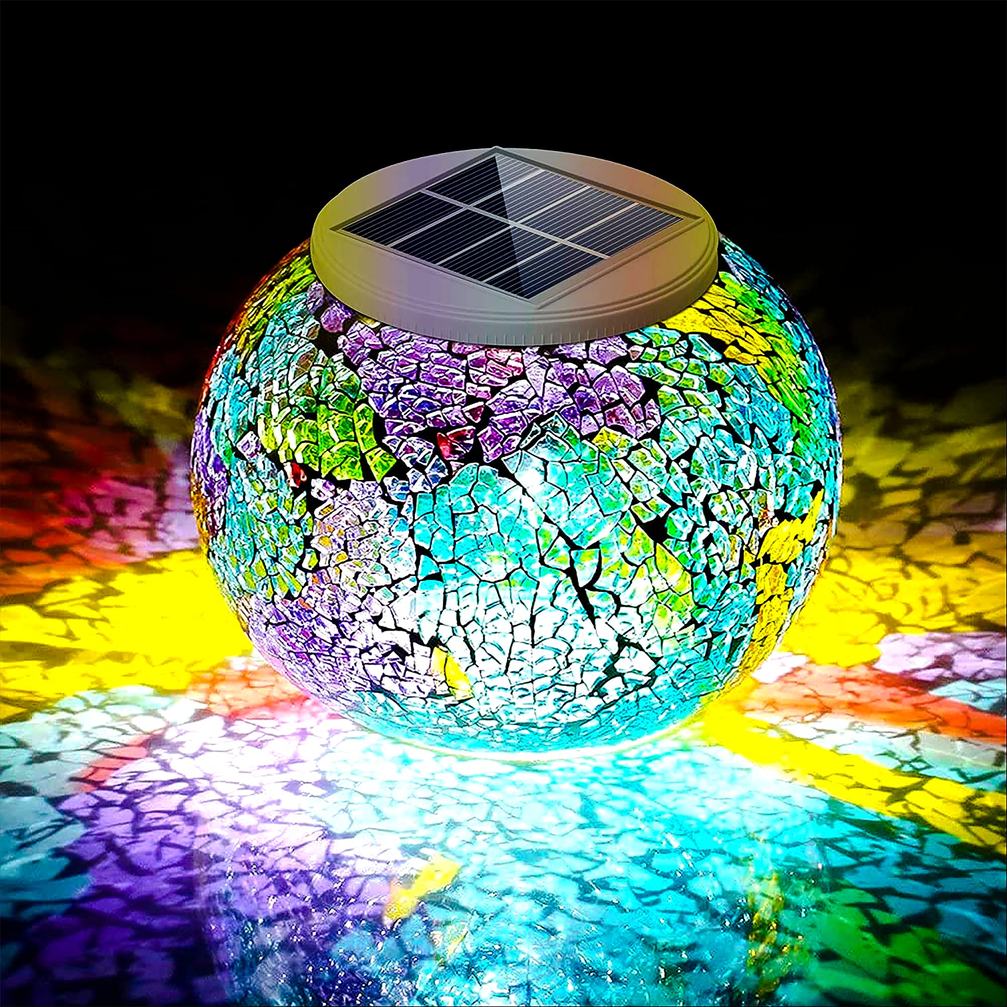 Algopix Similar Product 18 - Pandawill Color Changing Mosaic Solar