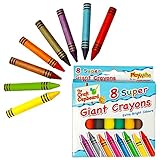 Algopix Similar Product 8 - Giant Wax Crayons 8 Pack