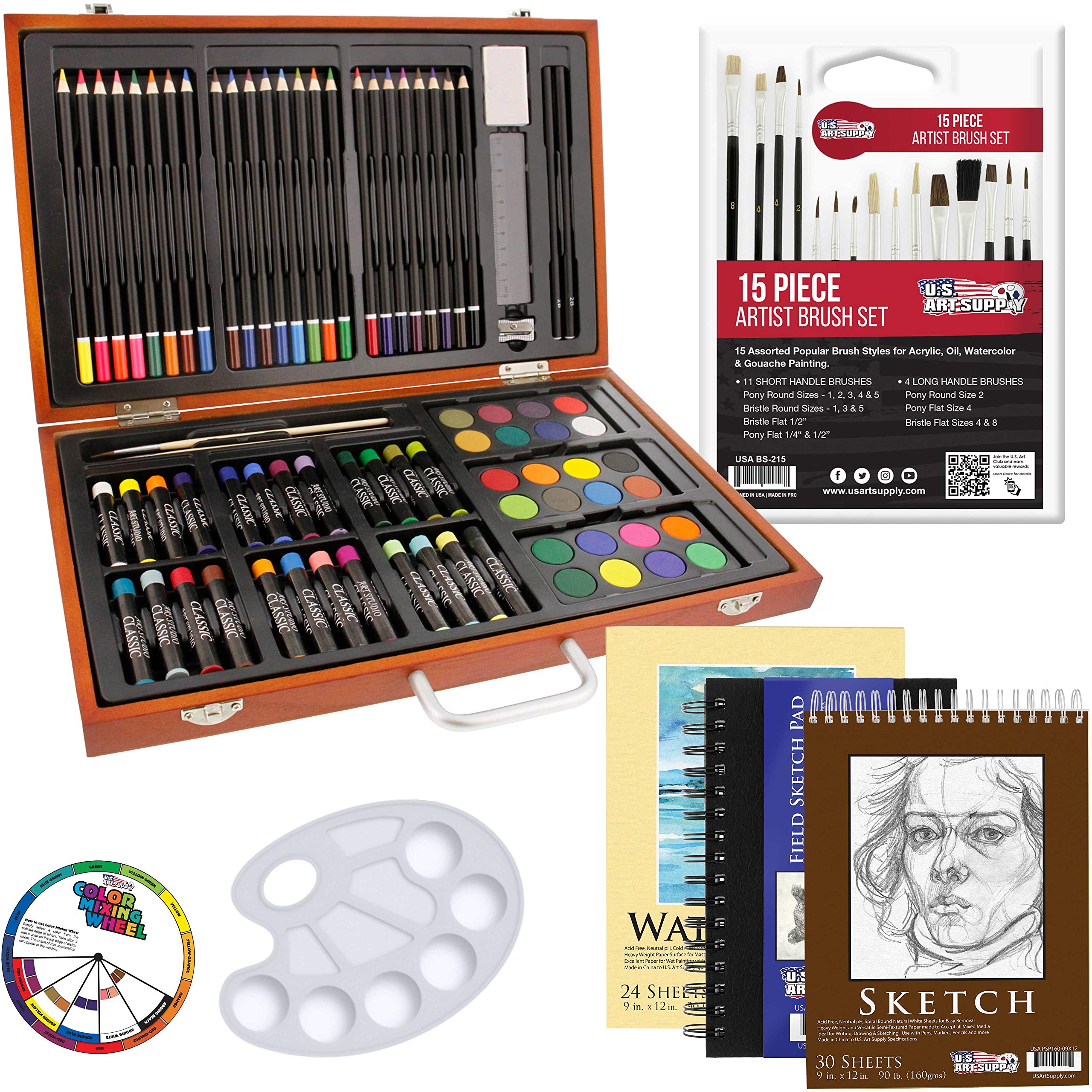 Algopix Similar Product 8 - 102Piece Deluxe Wooden Art Supply Set