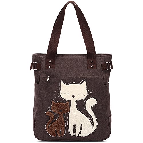 Algopix Similar Product 3 - KAUKKO Women Canvas Handbag Shoulder