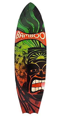 Algopix Similar Product 12 - Bamboo Skateboards Bat Tail Rasta Tiki
