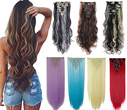 Algopix Similar Product 4 - DODOING 8Pcs 18 Clips 1726 Inch Curly