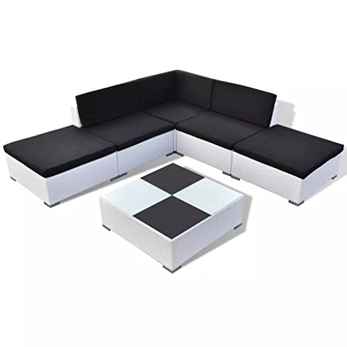 Algopix Similar Product 20 - vidaXL Patio White 15 pcs Rattan Wicker