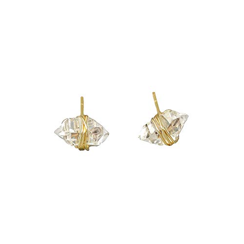 Algopix Similar Product 14 - Herkimer Diamond Stud Earrings in 14K