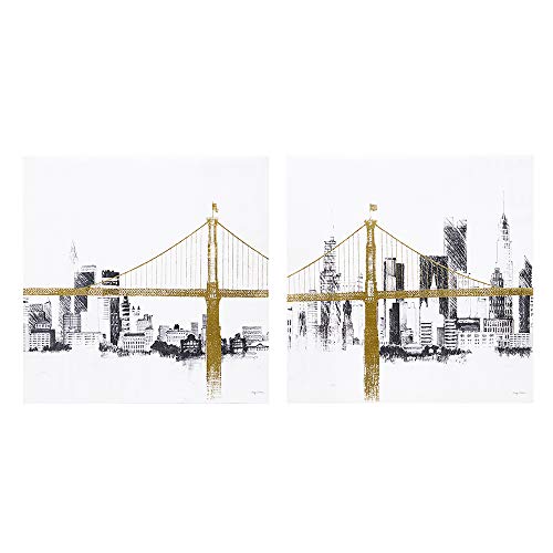 Algopix Similar Product 17 - INKIVY Bridge and Skyline Wall Art 
