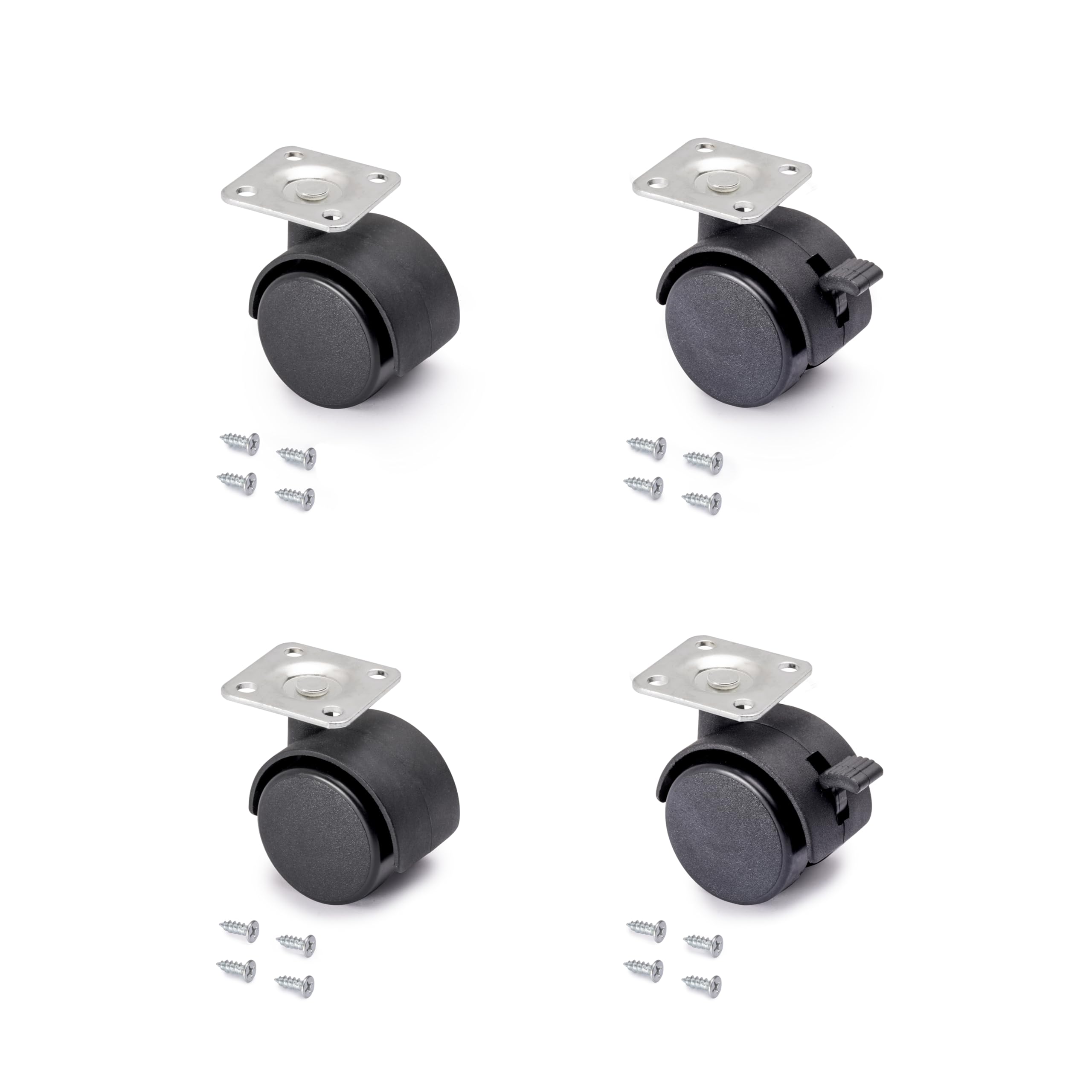 Algopix Similar Product 6 - Emuca 2036717 castos Pack of 4 castors