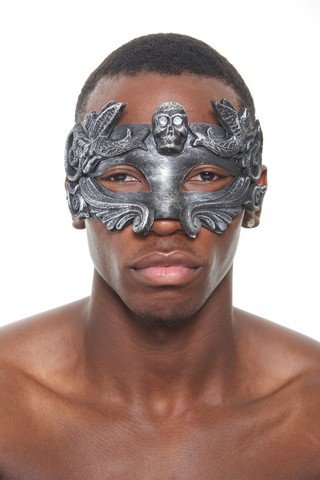 Algopix Similar Product 7 - Men's Skull Masquerade Mask, Silver