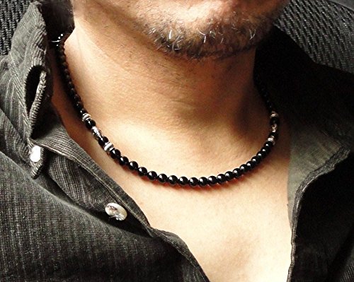 Algopix Similar Product 16 - Mens Black Onyx Necklace Made with 6mm