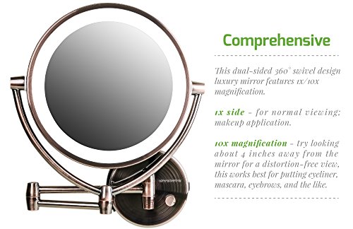 Algopix Similar Product 18 - Ovente 95 Lighted Wall Mount Makeup