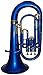 Algopix Similar Product 6 - Bb Flat Blue Brass Euphonium With Free
