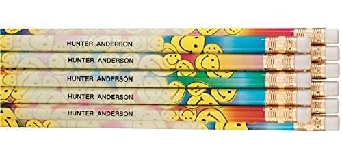Algopix Similar Product 11 - Personalized Happy Face Pencils Set of