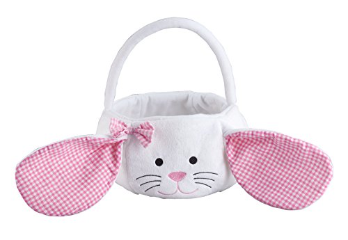Algopix Similar Product 5 - Kids Easter Basket Plush White Bunny