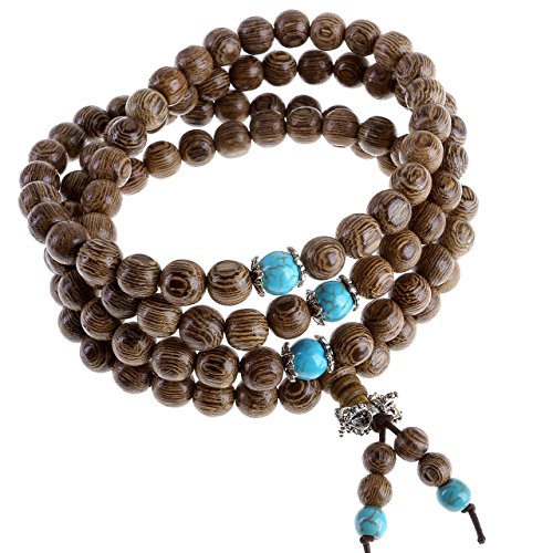Algopix Similar Product 2 - Jovivi 8mm Mala Bead Natural Wood 108