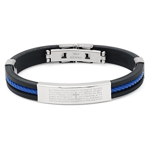 Algopix Similar Product 16 - Mens Black Rubber Bracelet with