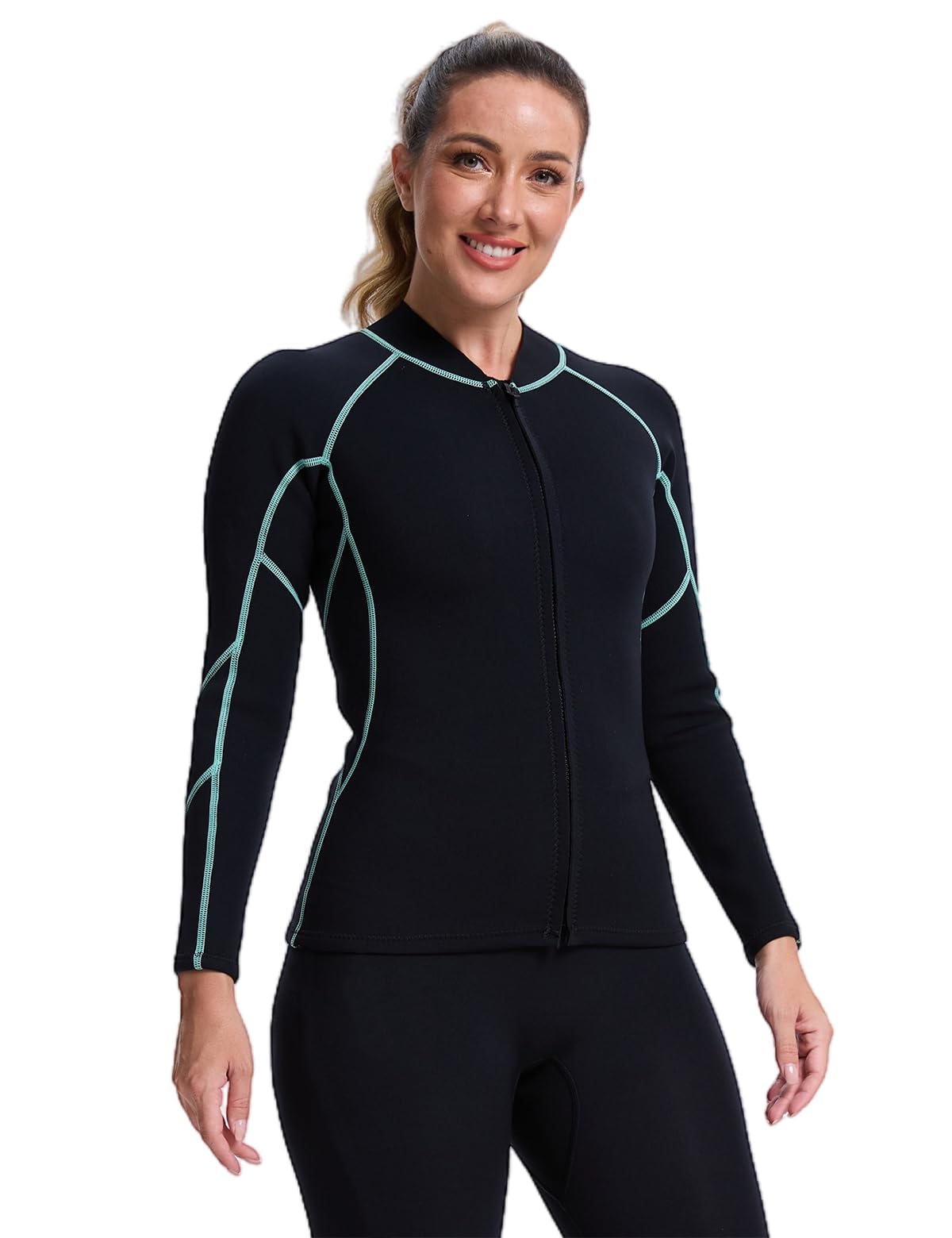 Algopix Similar Product 19 - Lemorecn Womens Wetsuit Top2mm Long
