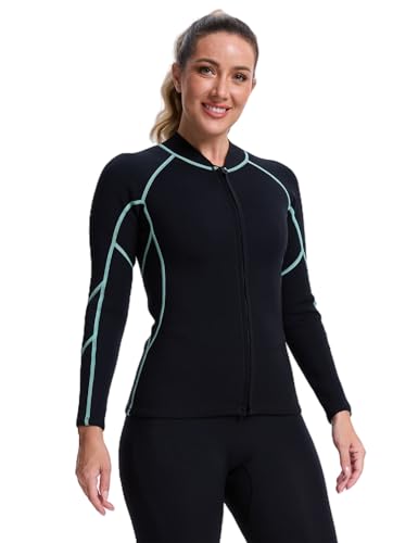 Algopix Similar Product 17 - Lemorecn Womens Wetsuit Top2mm Long
