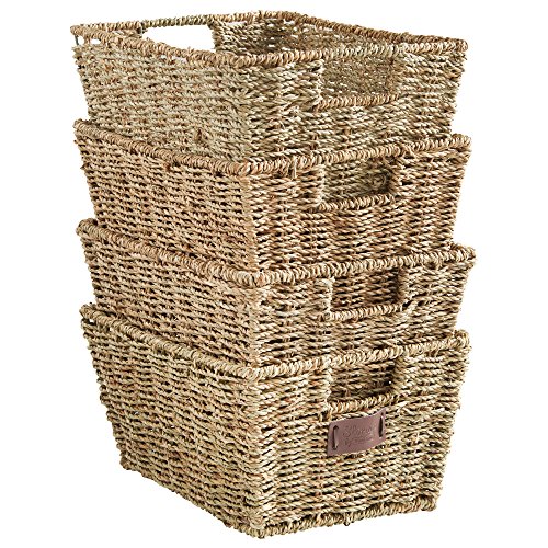 Algopix Similar Product 19 - VonHaus Seagrass Storage Baskets Set