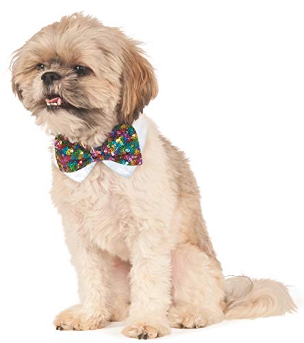 Algopix Similar Product 14 - Rainbow Sequins Pet Bowtie, Medium/Large