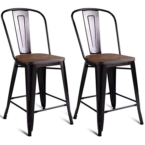 Algopix Similar Product 18 - COSTWAY Metal Bar Stool Set of 2 24