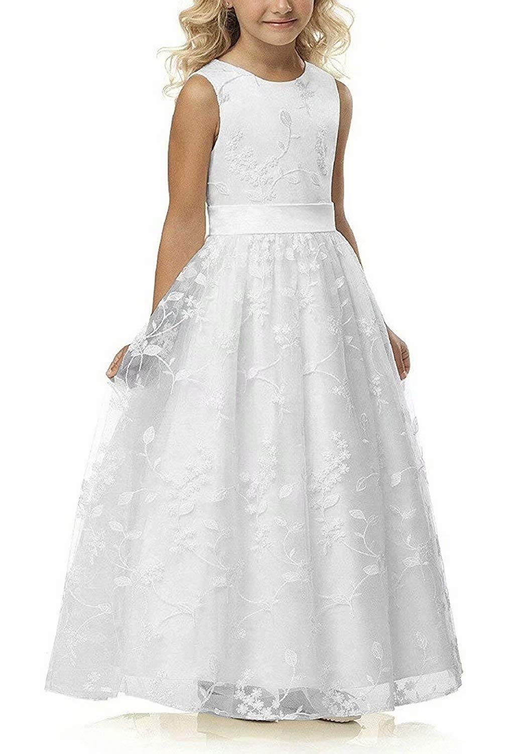 Algopix Similar Product 3 - A line Wedding Pageant Lace Flower Girl