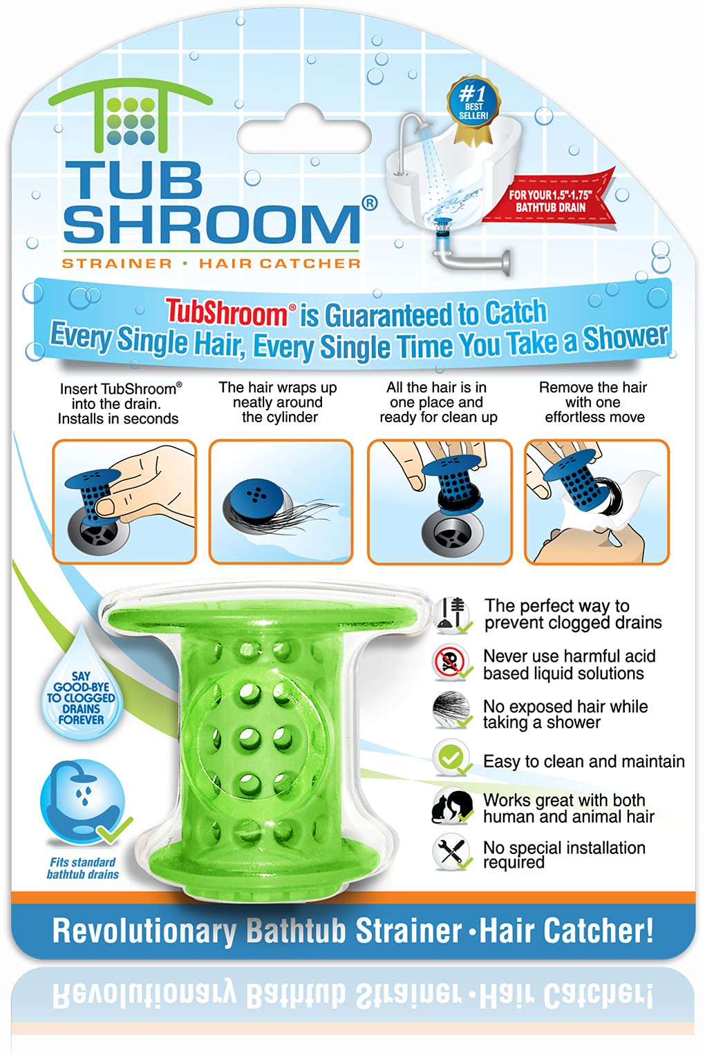 Algopix Similar Product 9 - TubShroom Tub Hair Catcher Protector