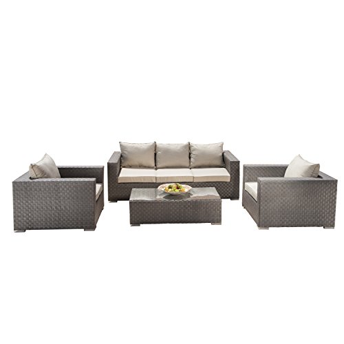 Algopix Similar Product 7 - Supernova 4 Pcs Outdoor Wicker Patio