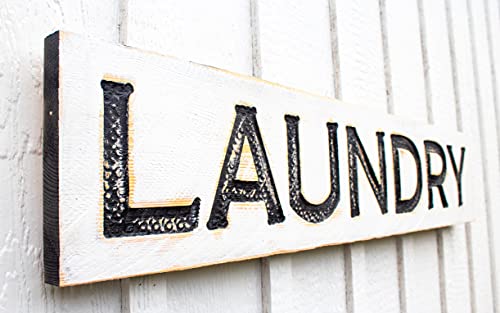Algopix Similar Product 8 - Laundry Sign  Carved in a Solid Wood