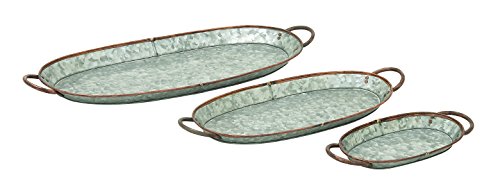 Algopix Similar Product 19 - Deco 79 Farmhouse Metal Oval Tray Set