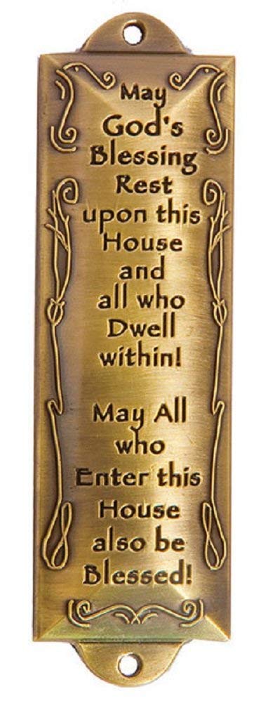 Algopix Similar Product 7 - 1 X Bless This House Brass Mezuzah with