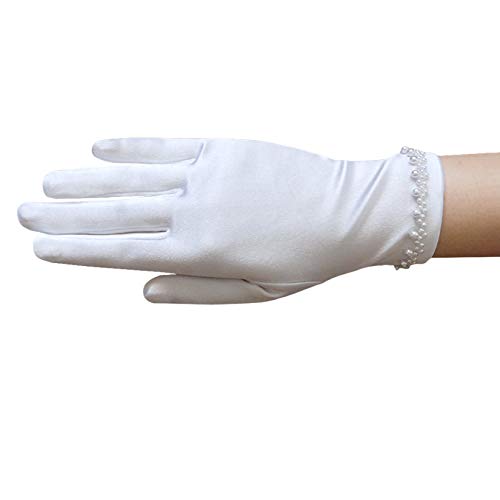 Algopix Similar Product 1 - ZAZA BRIDAL Girls Satin Gloves with