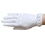 Algopix Similar Product 10 - ZAZA BRIDAL Girls Satin Gloves with