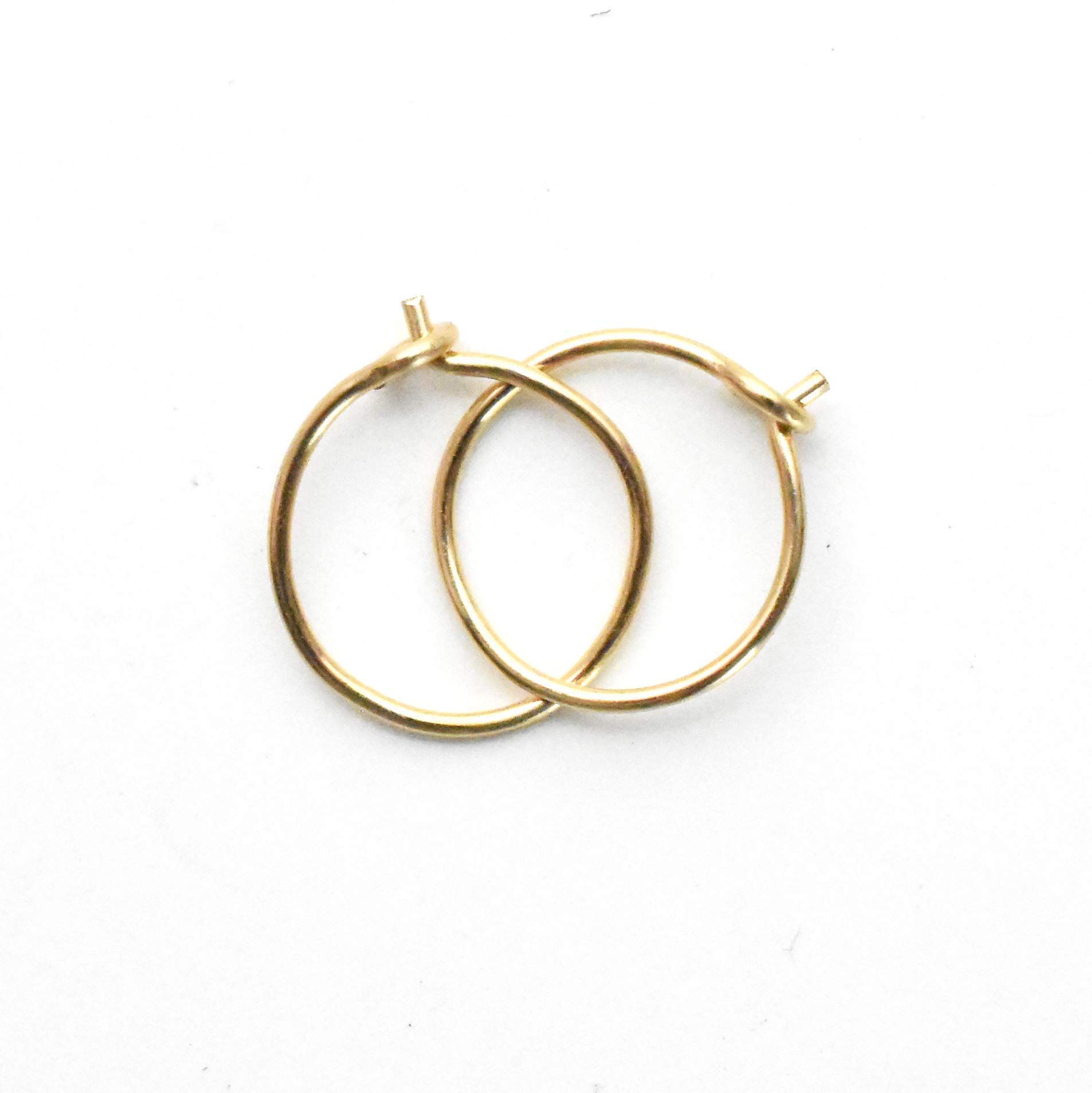 Algopix Similar Product 1 - Tiny Hoop Earrings 14k Yellow Gold