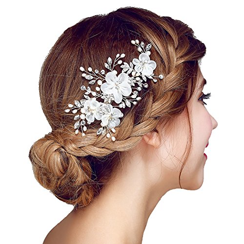 Algopix Similar Product 15 - Meiysh Bridal Flower Side Hair Clips