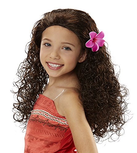 Algopix Similar Product 4 - Disney Moana Wig with Plumeria Flower