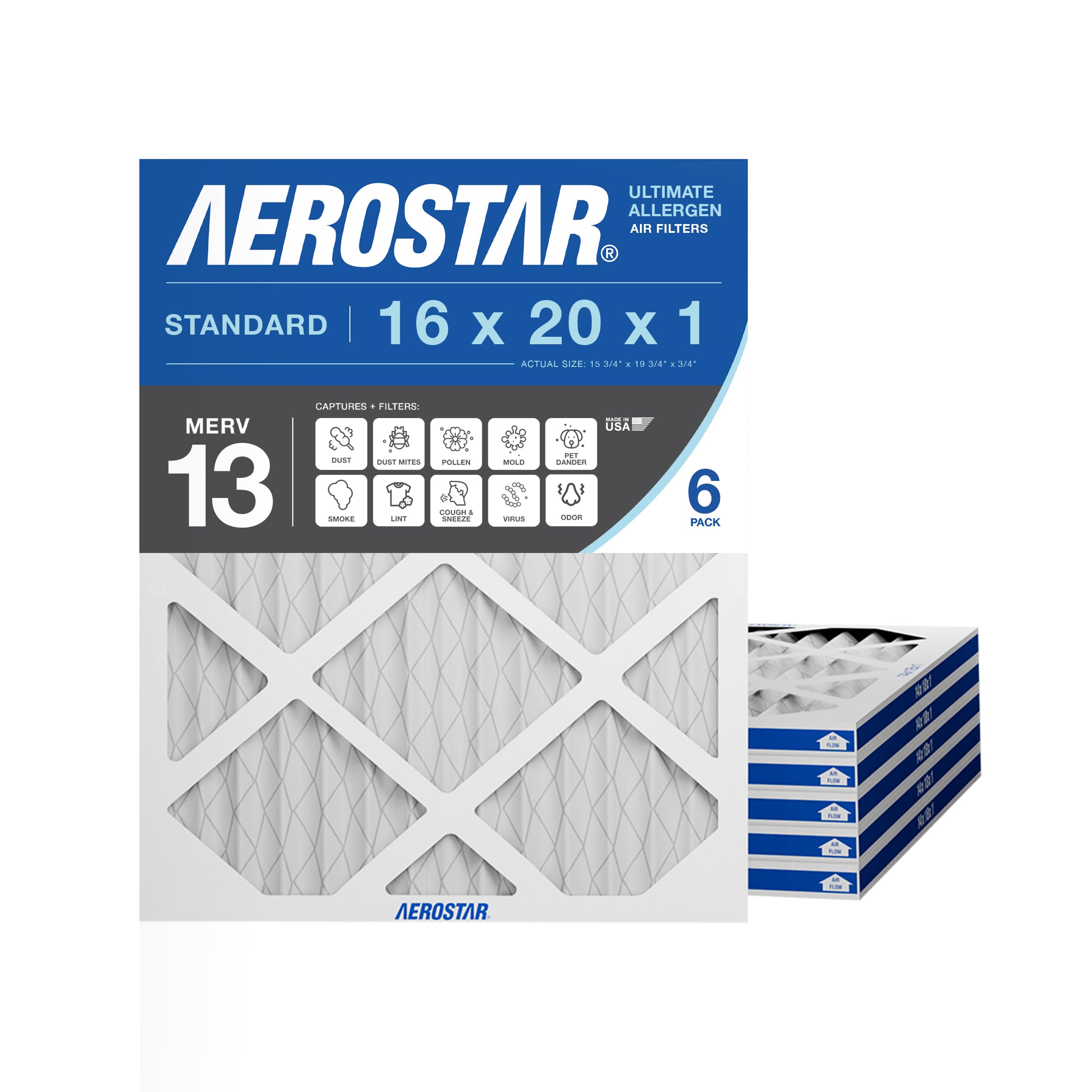 Algopix Similar Product 20 - Aerostar 16x20x1 MERV 13 Air Filter 6
