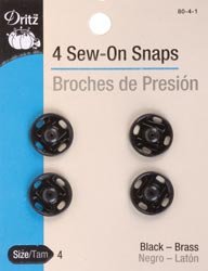 Algopix Similar Product 11 - Dritz Black Sew On Snaps Size 4 4Pkg