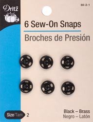 Algopix Similar Product 19 - Dritz Black Sew On Snaps Size 2 8Pkg