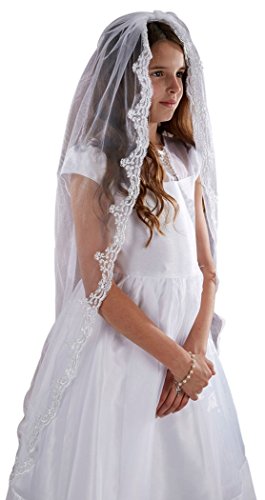 Algopix Similar Product 4 - Sacred Traditions Girls Tulle Lace Edge