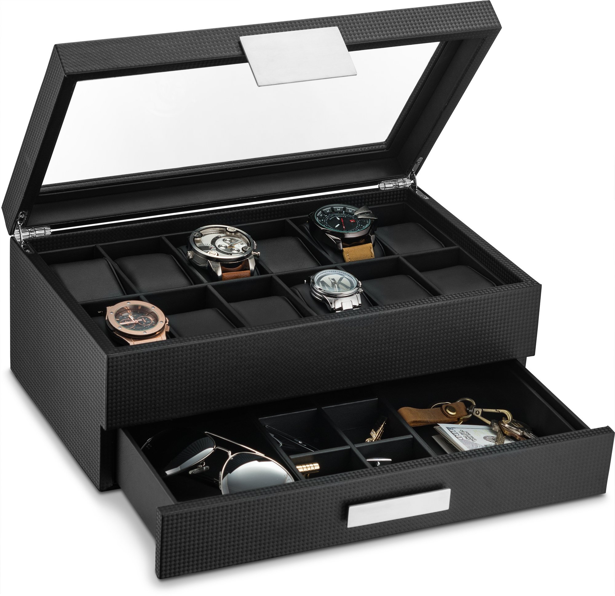 Algopix Similar Product 8 - Glenor Co Watch Box with Valet Drawer