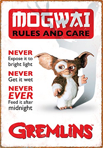 Algopix Similar Product 9 - AQUARIUS Gremlins Rules Tin Sign