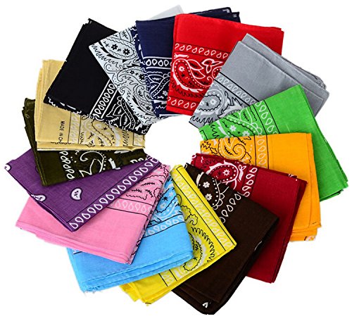 Algopix Similar Product 9 - One Dozen12pcs Assorted Bandanas 22X22