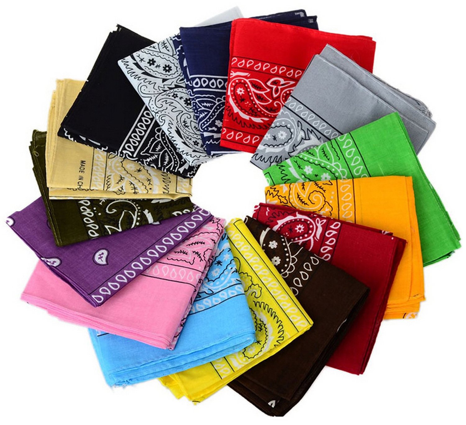 Algopix Similar Product 6 - One Dozen12pcs Assorted Bandanas 22X22